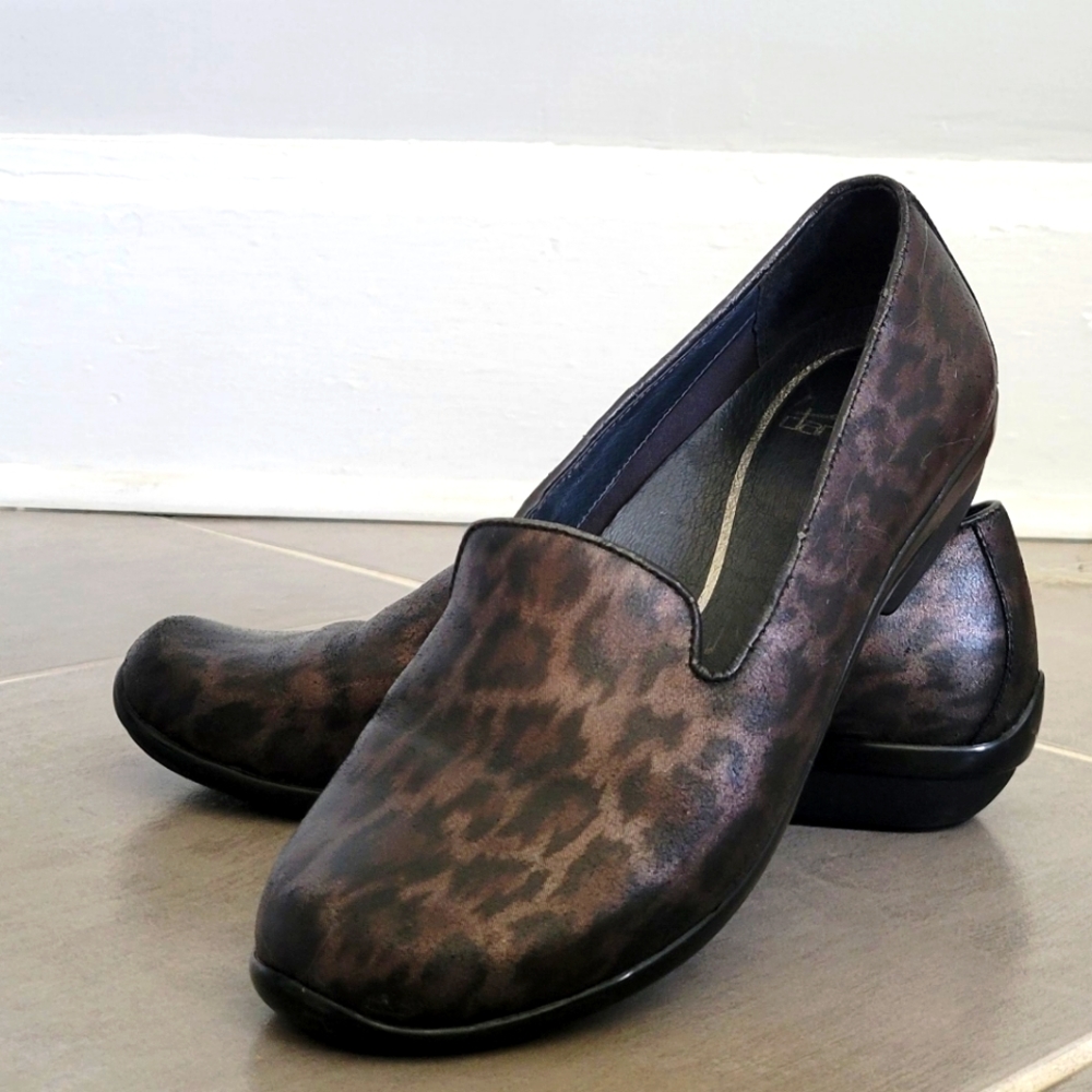 Dansko Olivia Metallic Leopard Print Loafer